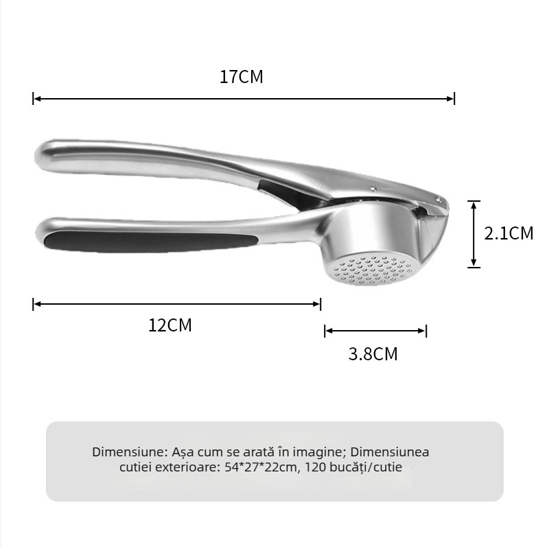 Presa de usturoi din aliaj de zinc și decojitor de usturoi – Instrument de bucătărie manual, design minimalist modern