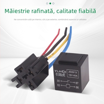 Releu impermeabil 12V/24V, cu 4 pini și 5 pini, compact, universal pentru mașină, cu soclu