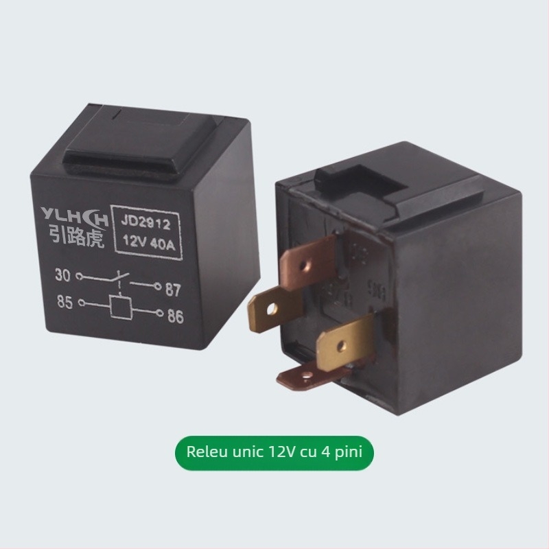 Releu impermeabil 12V/24V, cu 4 pini și 5 pini, compact, universal pentru mașină, cu soclu