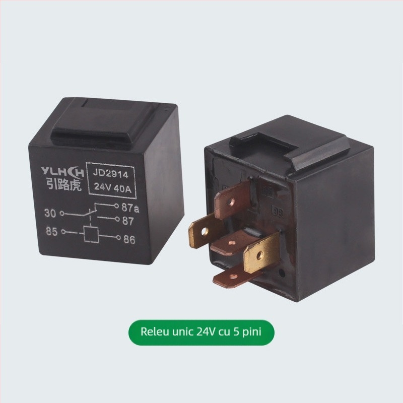 Releu impermeabil 12V/24V, cu 4 pini și 5 pini, compact, universal pentru mașină, cu soclu