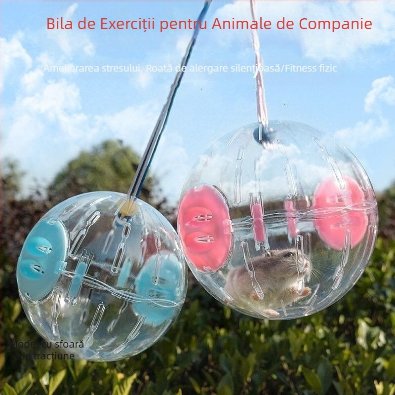Jucărie pentru hamster: minge de alergare, roată cu suport pentru animale mici - minge de exercițiu, minge rulantă pentru combaterea plictiselii