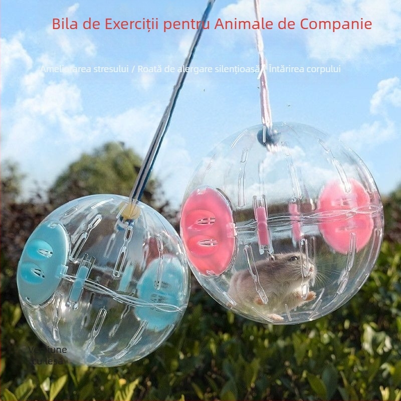 Jucărie pentru hamster: minge de alergare, roată cu suport pentru animale mici - minge de exercițiu, minge rulantă pentru combaterea plictiselii