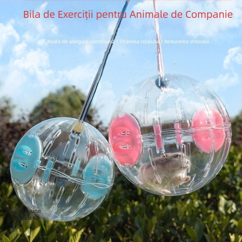 Jucărie pentru hamster: minge de alergare, roată cu suport pentru animale mici - minge de exercițiu, minge rulantă pentru combaterea plictiselii