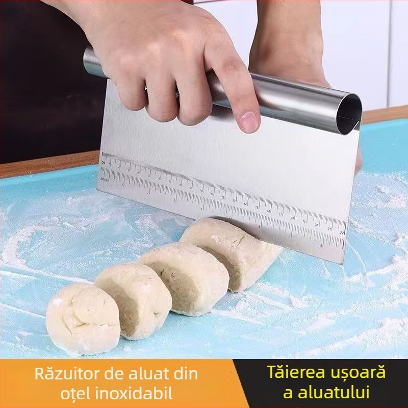 Cuțit-șpală mare din oțel inoxidabil pentru aluat, prăjituri și tăierea tățeilor de orez – ustensilă de bucătărie