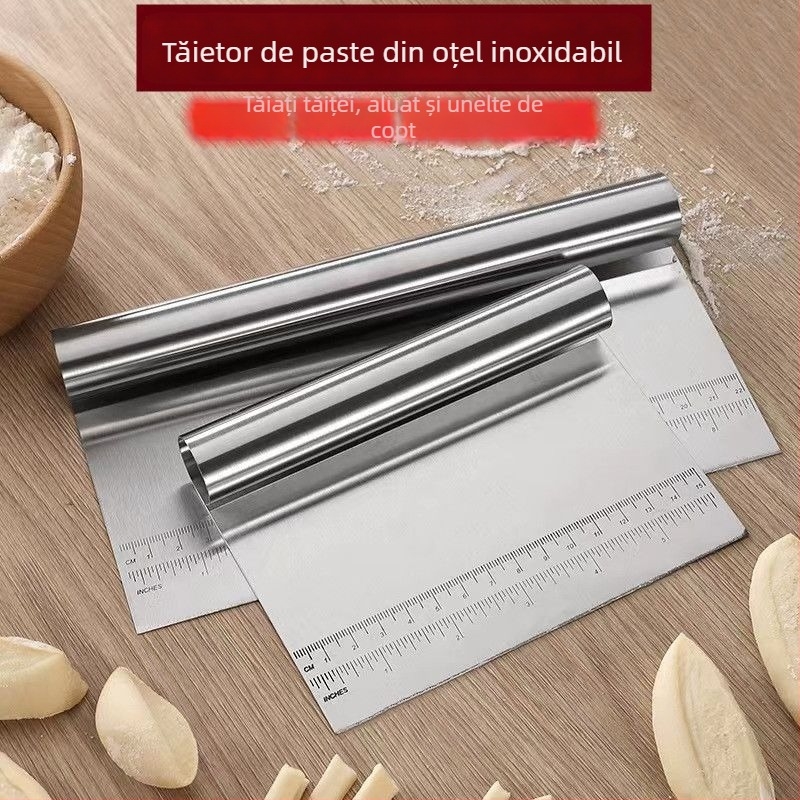 Cuțit-șpală mare din oțel inoxidabil pentru aluat, prăjituri și tăierea tățeilor de orez – ustensilă de bucătărie
