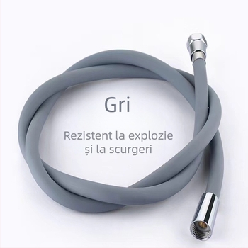 Furtun de duș din silicon, cu presiune înaltă, cu conector universal, 1,5–2 m, diametru mare, cap din alamă, tubă de ieșire pentru încălzitorul de baie
