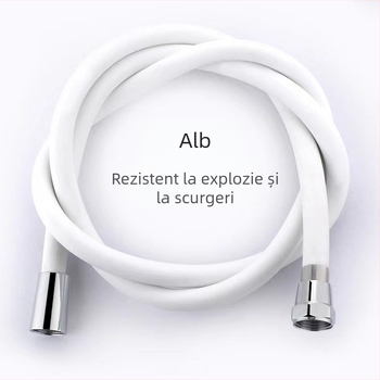 Furtun de duș din silicon, cu presiune înaltă, cu conector universal, 1,5–2 m, diametru mare, cap din alamă, tubă de ieșire pentru încălzitorul de baie