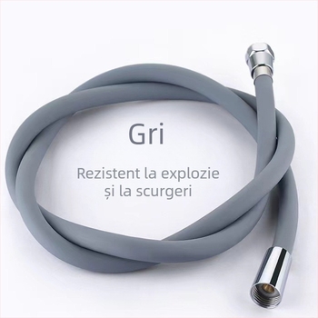 Furtun de duș din silicon, cu presiune înaltă, cu conector universal, 1,5–2 m, diametru mare, cap din alamă, tubă de ieșire pentru încălzitorul de baie