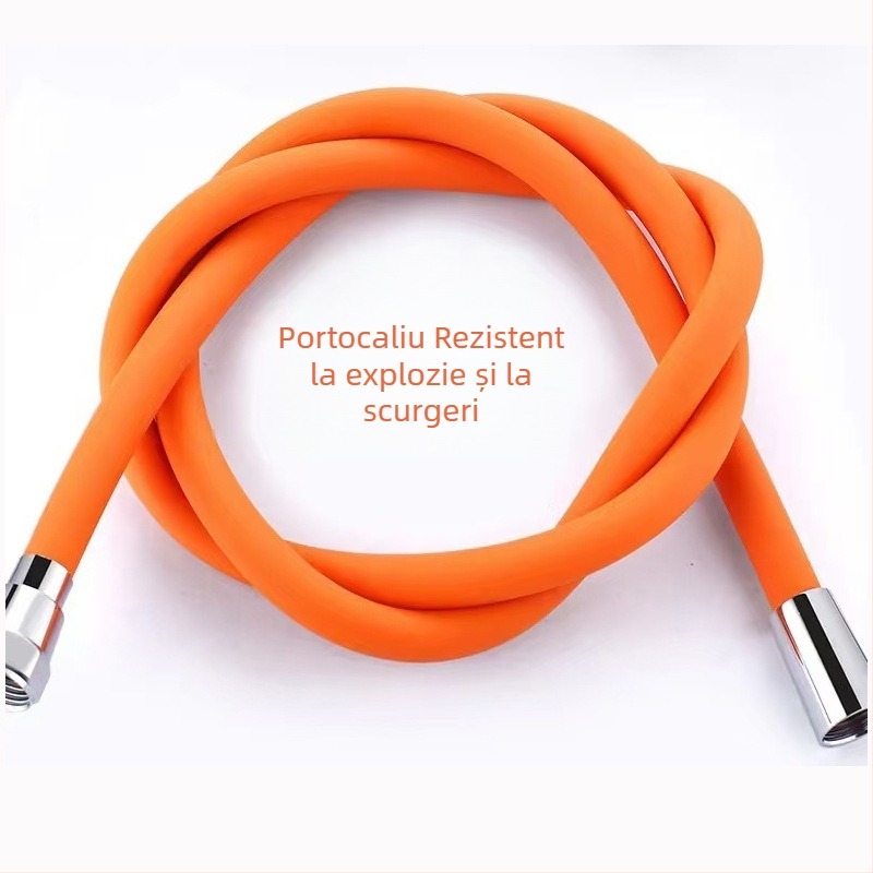 Furtun de duș din silicon, cu presiune înaltă, cu conector universal, 1,5–2 m, diametru mare, cap din alamă, tubă de ieșire pentru încălzitorul de baie