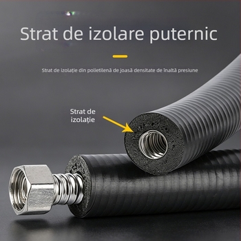 Furtun ondulat izolat, rezistent la explozie, pentru boilere, oțel inoxidabil 304, rezistent la temperaturi înalte, furtun de alimentare cu apă solară de 1/2 inch