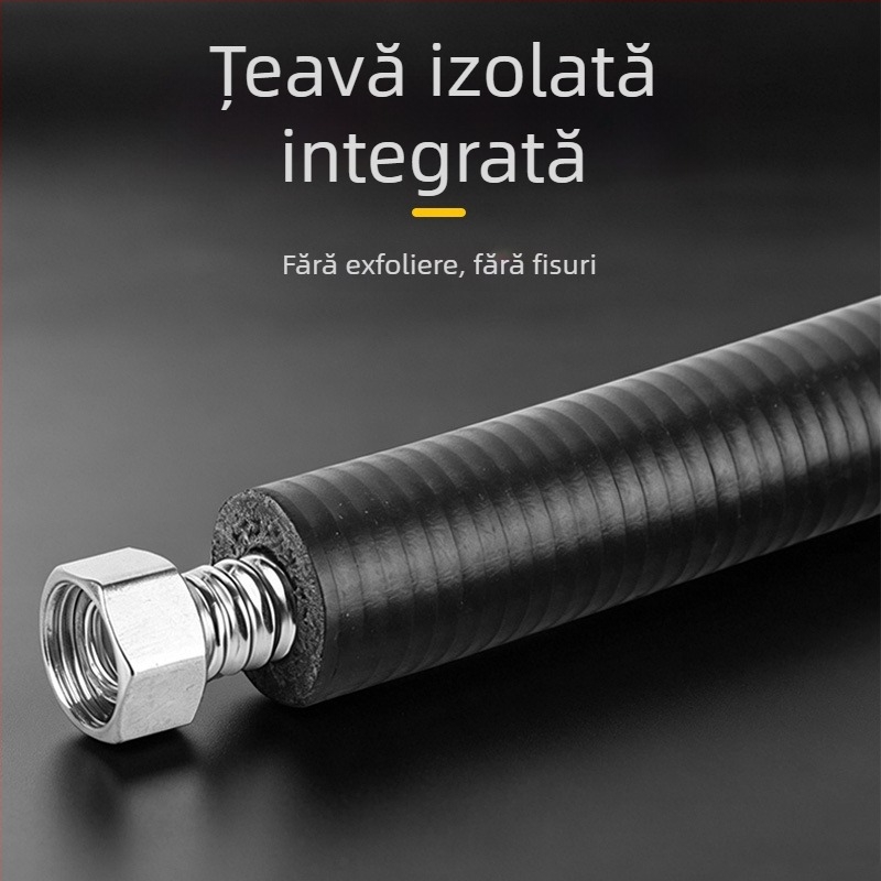 Furtun ondulat izolat, rezistent la explozie, pentru boilere, oțel inoxidabil 304, rezistent la temperaturi înalte, furtun de alimentare cu apă solară de 1/2 inch