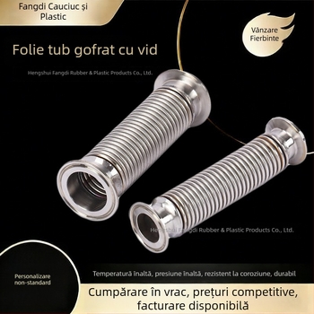 Tub KF pentru vid cu țeavă ondulată, furtun flexibil din oțel inoxidabil 304, cuplare rapidă NW/KF pentru vid înalt