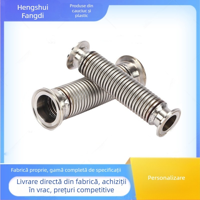 Tub KF pentru vid cu țeavă ondulată, furtun flexibil din oțel inoxidabil 304, cuplare rapidă NW/KF pentru vid înalt