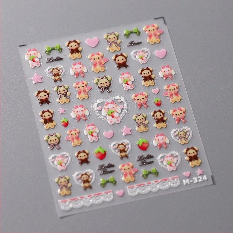 Magico Fier Noua Tehnologie: Autocolant pentru unghii subțire, durabil, transparent, cu relief TS-3640 Lolita Bear