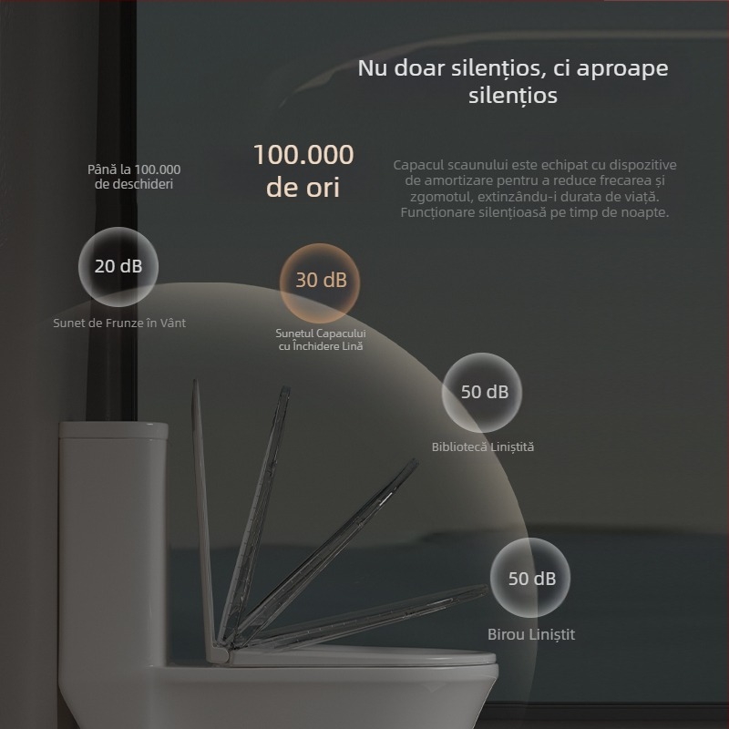 Scaun de toaletă încălzit inteligent cu sterilizare UV, potrivire universală, temperatură constantă, închidere lentă pentru uz casnic