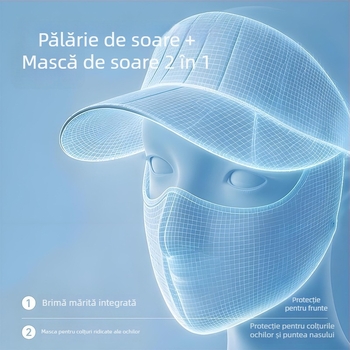 Noul stil mască de protecție solară pentru femei, protecție UV pentru fața întreagă, mască din ice silk, facekini de vară cu pălărie integrată