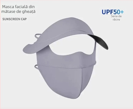 Noul stil mască de protecție solară pentru femei, protecție UV pentru fața întreagă, mască din ice silk, facekini de vară cu pălărie integrată