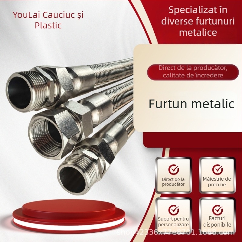 Tub flexibil din oțel inoxidabil, rezistent la explozie, conduct de cablu flexibil, impermeabil, dimensiuni 1/4 inch și 3/8 inch