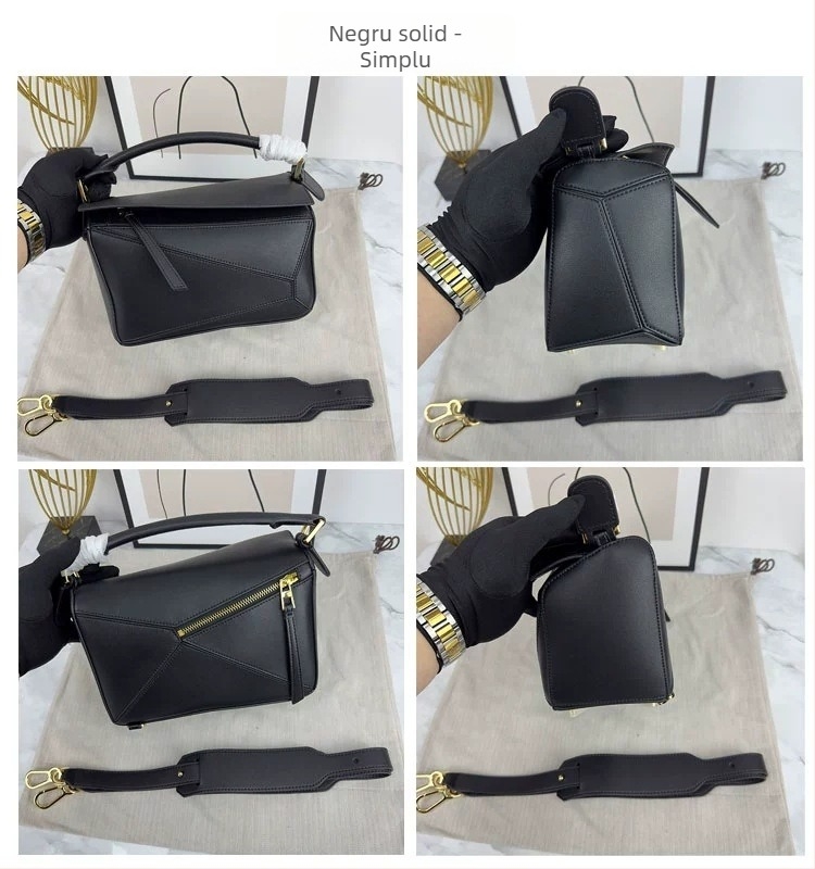 2025 Geantă geometrică nouă, model liči, piele de primă calitate, geantă de umăr crossbody în stil pernă pentru femei