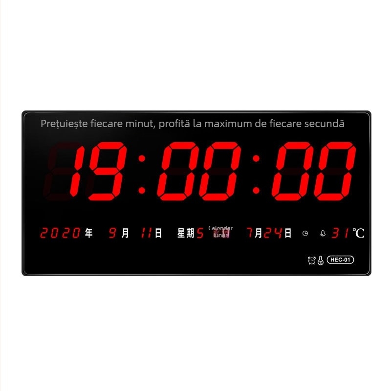 Ceas de perete GPS cu calendar perpetuu Beidou, sincronizare automată a timpului prin Wi‑Fi, calendar LED digital