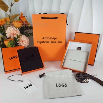 Set nou de cutii portocalii pentru ambalarea bijuteriilor – cutie cadou pentru colier