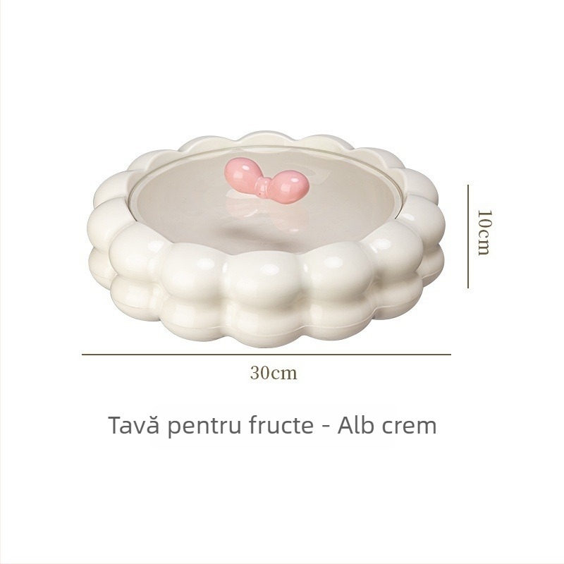 Tavă pentru fructe pentru uz casnic, măsuța de cafea din living, tavă pentru fructe uscate și bomboane cu compartimente, cutie de depozitare