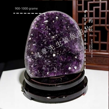 Ornament din piatră naturală de ametist, bloc de cristal și grup de cristale, specimen mineral, demagnetizare și purificare, decor pentru casă și birou, cadou de inaugurare a locuinței