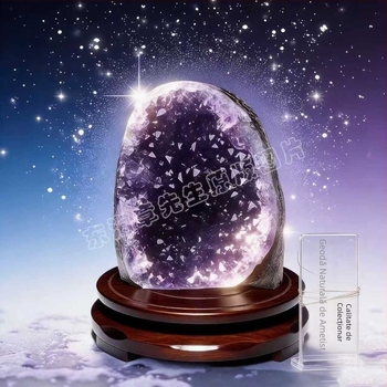Ornament din piatră naturală de ametist, bloc de cristal și grup de cristale, specimen mineral, demagnetizare și purificare, decor pentru casă și birou, cadou de inaugurare a locuinței