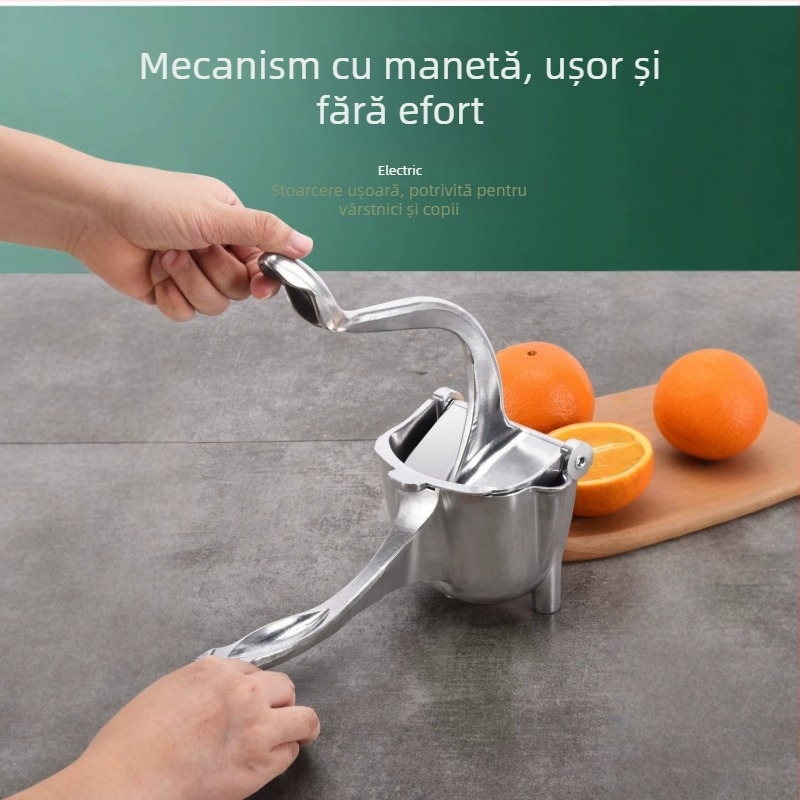 Storcător de citrice manual portabil, din oțel inoxidabil 304, pentru portocale, lămâi, rodie și trestie de zahăr – uz casnic