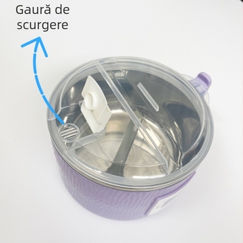 2024 Bol pentru tăiței instant cu capac, din oțel inox 304, cu funcție de scurgere, potrivit pentru căminele studențești, veselă drăguță și haiosă