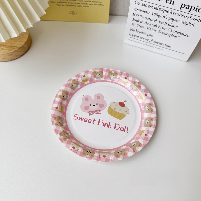 Farfurii de hârtie de unică folosință de 9 inch, design frunze de banană, rotunde, set de 10 bucăți