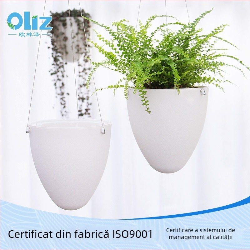 Olinzer ghiveci de flori din plastic, în formă de ou, diametru 10 cm, turnare prin injecție monobloc, durabil.