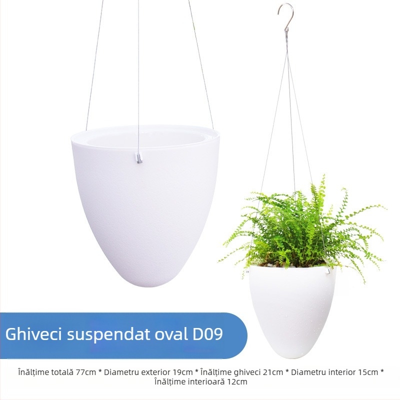 Olinzer ghiveci de flori din plastic, în formă de ou, diametru 10 cm, turnare prin injecție monobloc, durabil.