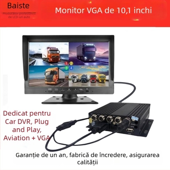 Monitor auto universal de 10,1 inch cu intrare VGA CCTV, ecran DVR pentru cameră de mers înapoi