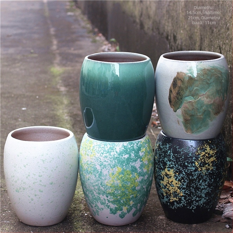 Ghiveci ceramic Yixing din lut purpuriu, pentru uz casnic, pentru suculente și bougainvillea, diametru mare, ceramică grosieră, lux discret