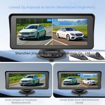 Oglindă retrovizoare auto cu cameră HD Shark Fin pentru monitorizare în interior, ecran IPS de 6,86 inch