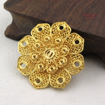 Base de coroană lotus din cupru pur, imitație Song, accesorii pentru păr în stil antic, clips pentru păr, material DIY