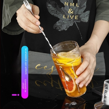 Lingură de bar din oțel inoxidabil, 32 cm lungime, pentru cocktailuri și ceai cu lapte