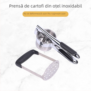 Stoarcător manual din oțel inoxidabil pentru fructe și lămâi, presă multifuncțională pentru piure de cartofi și usturoi