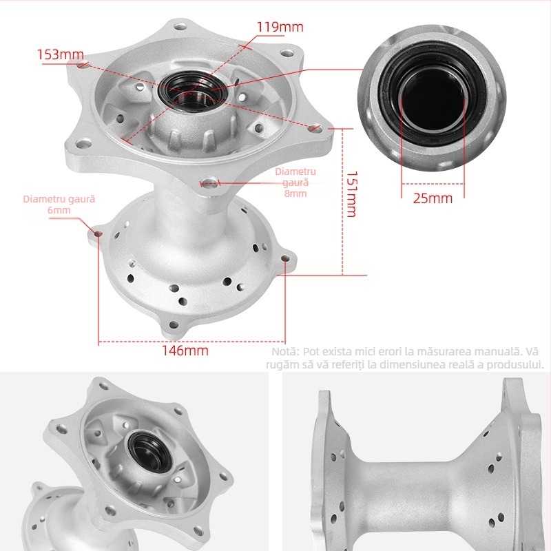 Kaiqing KQ-LG001 Butuc Spate Tambur pentru Honda CR125 Motocicletă Off-Road, 32 Orificii