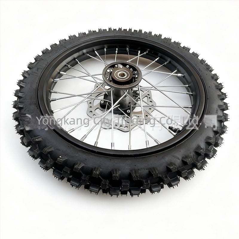 Roata spate cu ansamblu de butuc pentru motociclete off-road, dimensiune 60/100-14 inci, nucleu tambur întărit și disc C