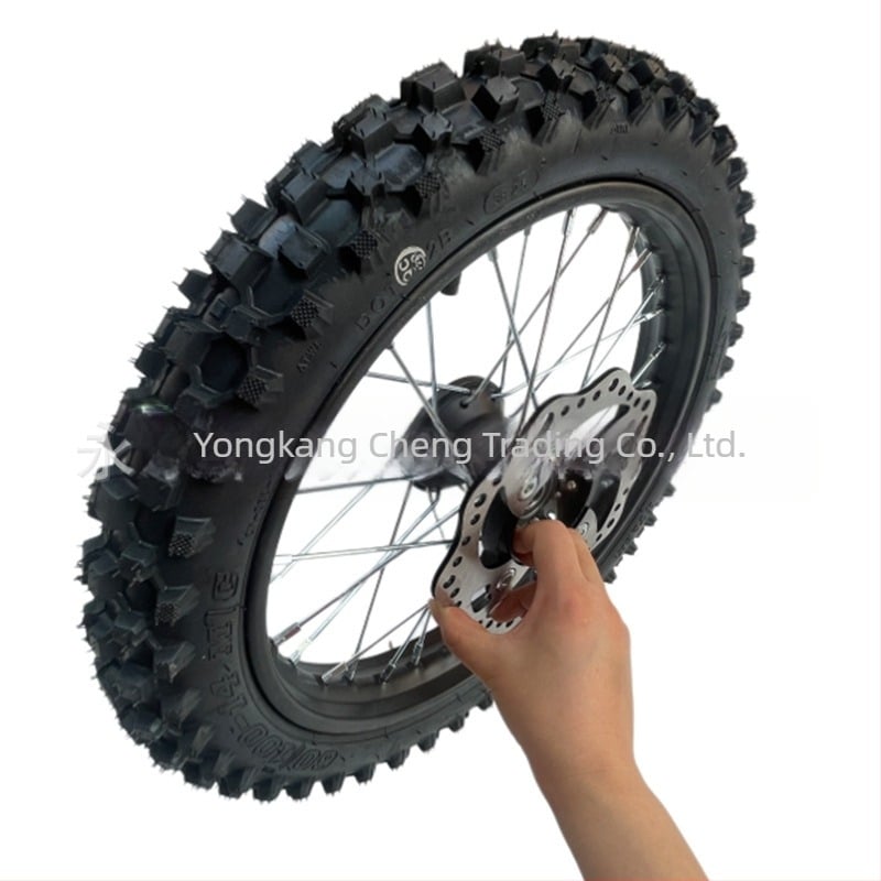 Roata spate cu ansamblu de butuc pentru motociclete off-road, dimensiune 60/100-14 inci, nucleu tambur întărit și disc C