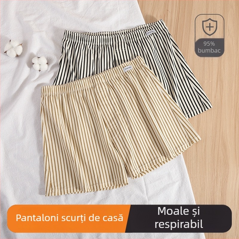 Pantaloni scurți de pijama din bumbac pentru bărbați, croială lejeră, camuflaj, plus size, îmbrăcăminte de casă