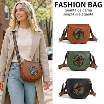 Geantă crossbody din PU, în stil chinezesc retro, formă de scoică, pentru femei