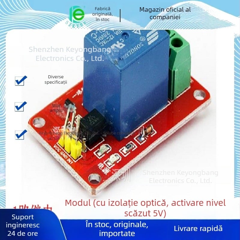 Modul de releu cu 1 canal, izolație optică, 5V, activare la nivel scăzut, pentru mașina robotică