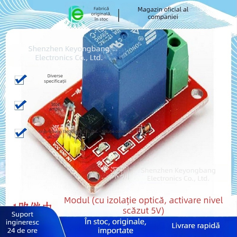 Modul de releu cu 1 canal, izolație optică, 5V, activare la nivel scăzut, pentru mașina robotică