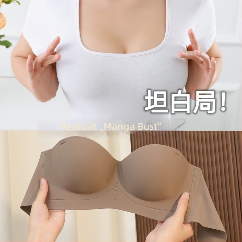 Sutien fara cusuri, fara bretele pentru femei cu sâni mici, susținere și modelare, subțire, fără arc, bretele detașabile duble, cupe modelate, nailon