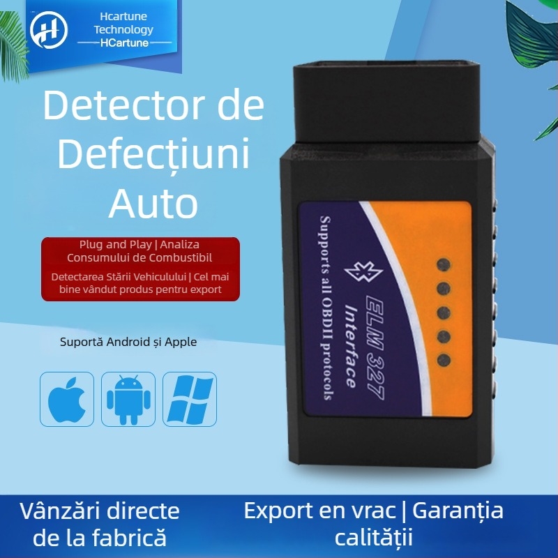 Ring Car Pass OBD-II Bluetooth V1.5 detector de defecte auto cu cip cristal ELM327