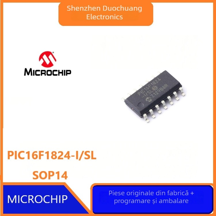 Microcontroler PIC16F1824-I/SL – cip înlocuitor compatibil, pachet SOIC-14