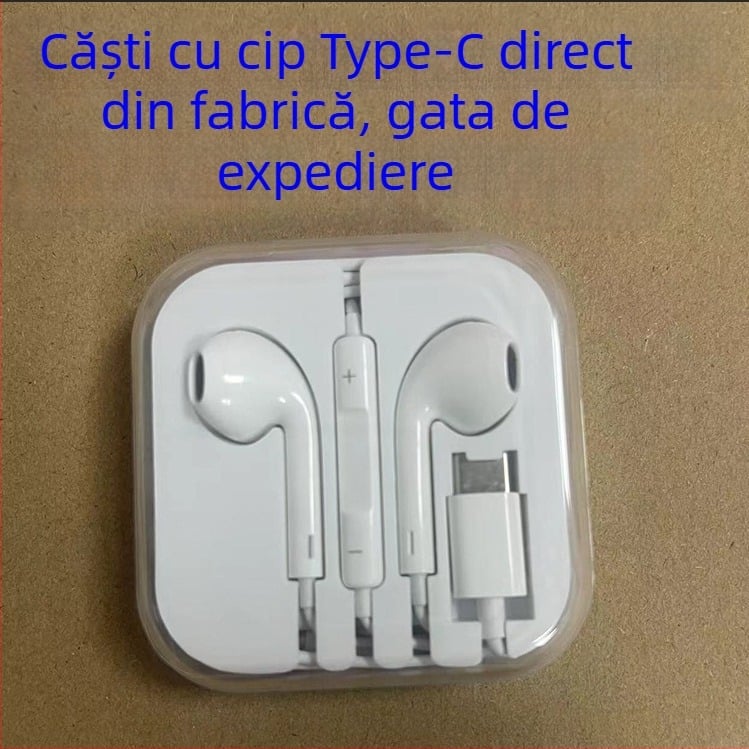 Căști cu fir Type-C, microfon încorporat și control pentru apeluri, cip analog